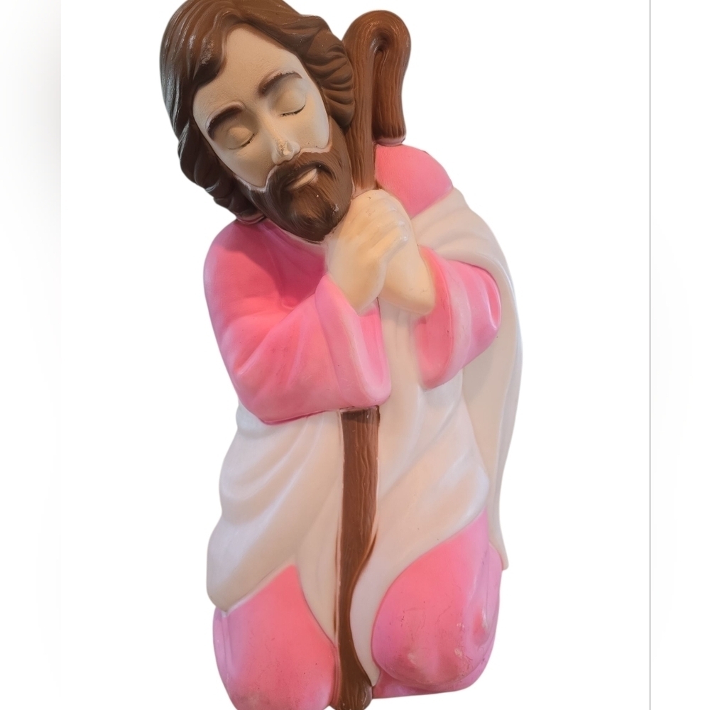 Vintage Blow Mold Nativity Joseph USA Christmas 28" Christmas Yard Decor Holiday